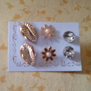 3 Pair of Stud Earrings